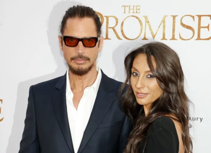 Chris Cornell and Vicky Karayiannis at the Los Angeles premiere of 'The Promise' held at the TCL Chinese Theatre in Hollywood^ USA on April 12^ 2017.