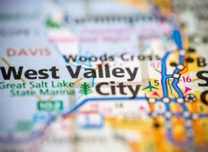 West Valley City. Utah. USA as seen on map