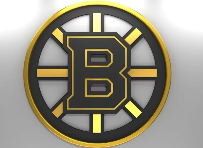 Emblem of the Boston Bruins. The Boston Bruins are a professional ice hockey team. Logo for presentation or infographics. 3D render. 3D Illustration