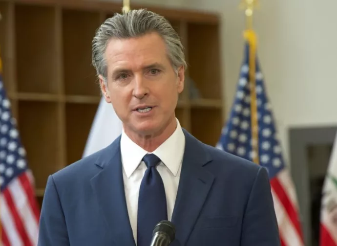 CA Governor Gavin Newsom speaking at a press conference Turlock^ CA - Jan 6^ 2025