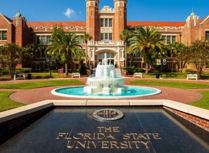 The classic red brick architecture of the administration building of the Florida State University. Tallahassee^ Florida USA - October 13^ 2010