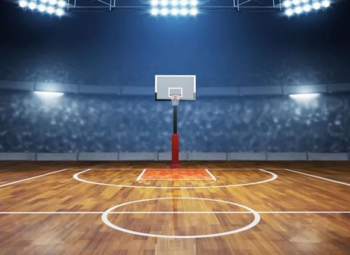 Basketball court on 3d illustration