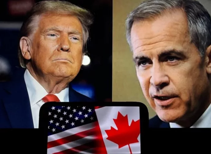 Image of Donald Trump and Mark Carney the new Canadian prime minister Toronto^ Canada - March 9^ 2025