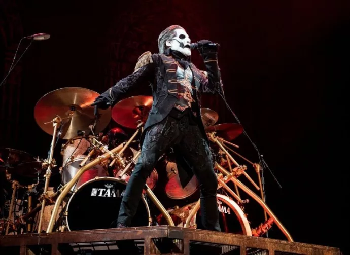 Tobias Forge of the band Ghost performs " Imperatour" tour at Chicago's Allstate Arena in Rosemont^ IL^ USA. Chicago^ IL USA - February 18 2022