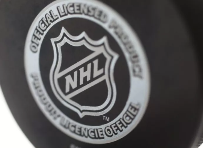 Official game puck from NHL^ National hockey league^ USA.