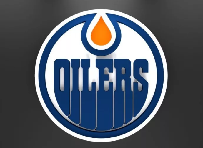 Emblem of the Edmonton Oilers. The Edmonton Oilers are a professional ice hockey team. Logo for presentation or infographics. 3D render. 3D Illustration