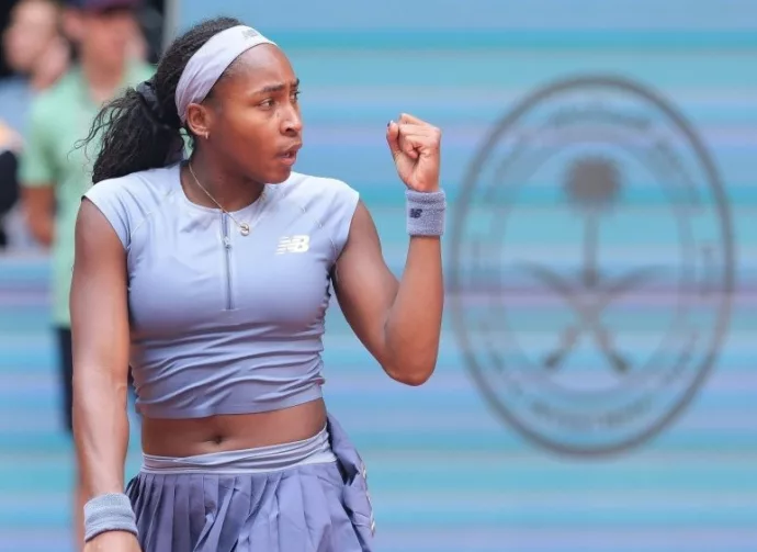 Coco Gauff of USA in action the Mutua Madrid Open at La Caja Magica on April 30^ 2025 in Madrid^ Spain