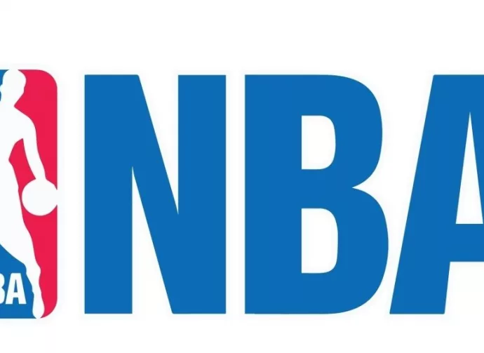 NBA logo vector set printed on paper and placed on white background