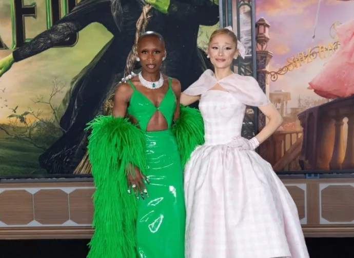 Cynthia Erivo and Ariana Grande at the premiere for Wicked at the Dorothy Chandler Pavilion. LOS ANGELES^ CA. November 09^ 2024