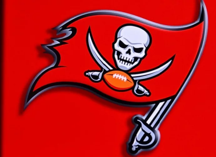 Tampa Bay Buccaneers - Logo of NFL club on red background.