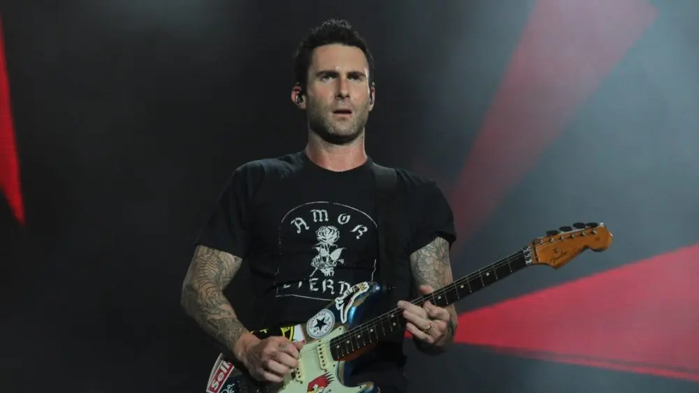 Adam Levine of Maroon 5 on stage of Rock In Rio Festival. RIO DE JANEIRO^ SEPTEMBER 15^ 2017: