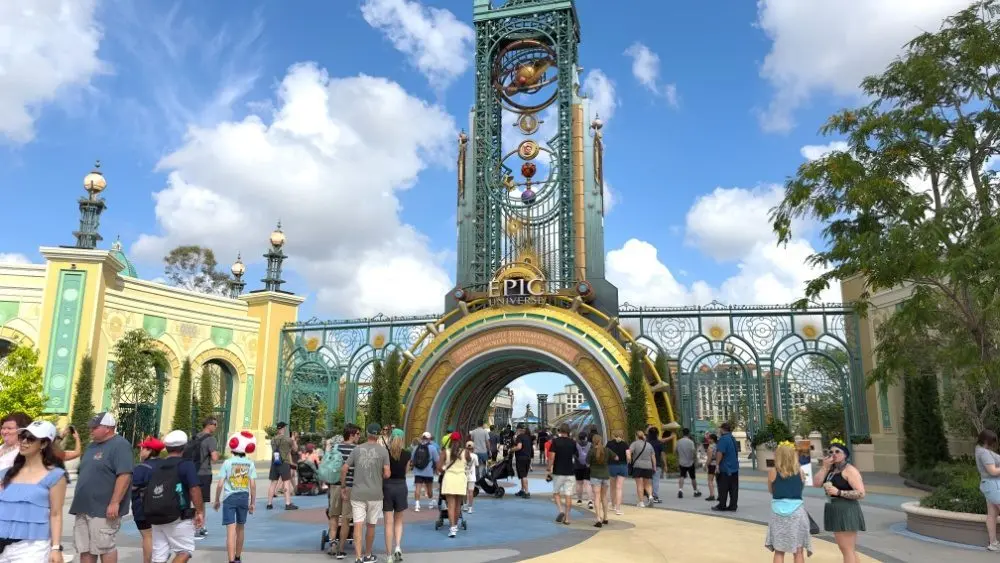 Guests enter the main gate of Universal’s newest Epic Universe theme park in Orlando^ Florida. Orlando^ Florida - May 2^ 2025