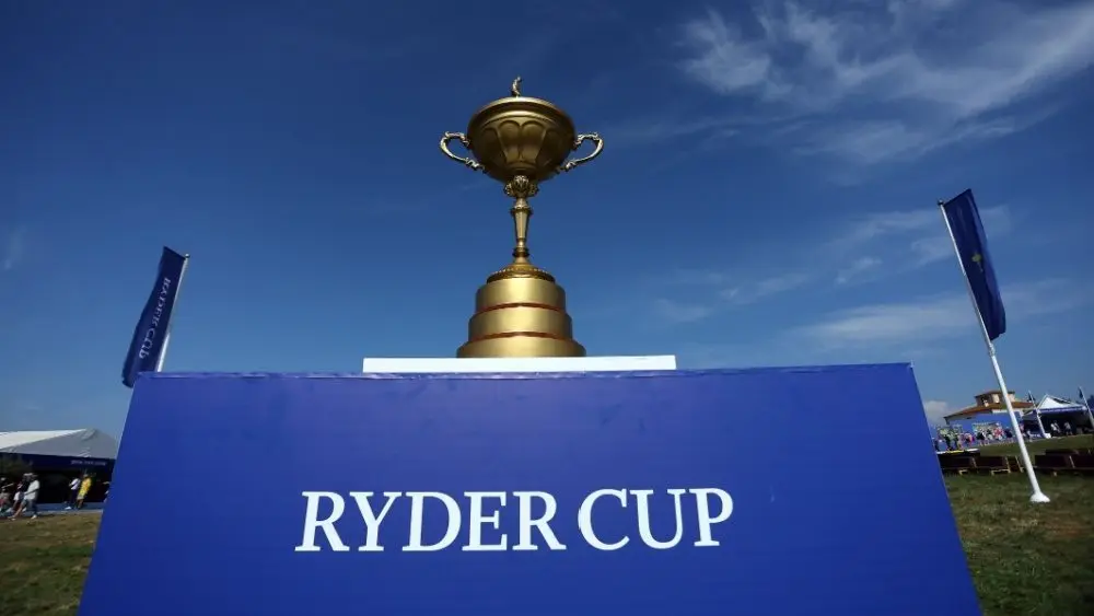 Official trophy cup of the ceremony of RYDER CUP 2023 at Marco Simone Golf Country Club di Guidonia Montecelio^ Roma Rome^ Italy 28.09.2023