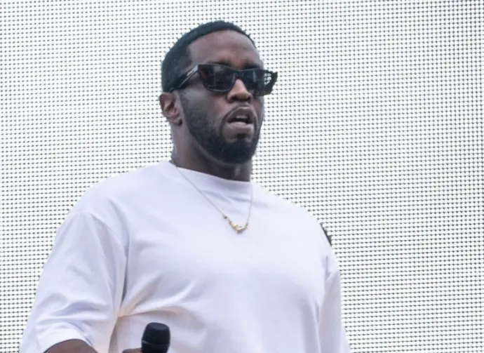 Sean "Diddy" Combs speaks and performs to the crowd after being presented with the key to the city by Mayor Eric Adams on Times Square in New York on September 15^ 2023