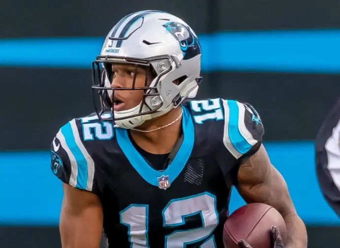 DJ MOORE (12) plays for the Carolina Panthers against the visiting Seattle Seahawks at Bank Of America Stadium in Charlotte^ NC. November 25^ 2018