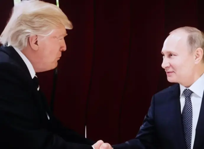 US President Donald Trump and Russian President Vladimir Putin are in conversation. New York^ US - 01 September 2025