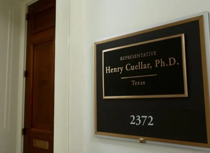 US HOUSE REPRESENTATIVE HENRY CUELLAR PHD TEXAS - office entrance sign WASHINGTON^ DC - APRIL 26^ 2019
