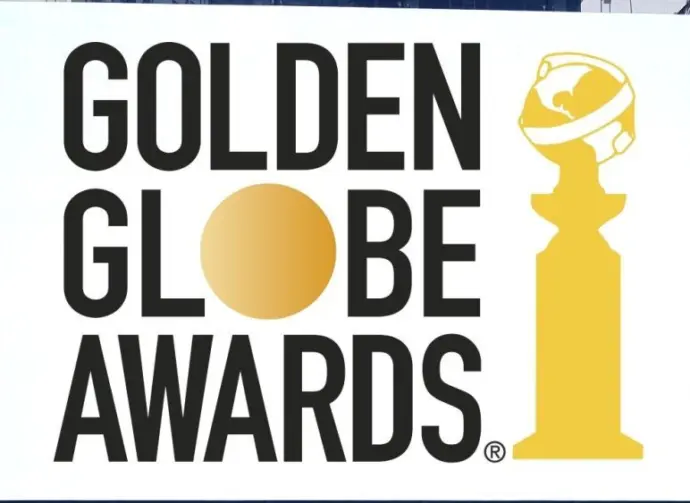 The Golden globe awards logo seen on billboard. Golden globe awards honored the best in film and American television^ as chosen by the Hollywood Foreign Press Association Jakarta - November 27^2023
