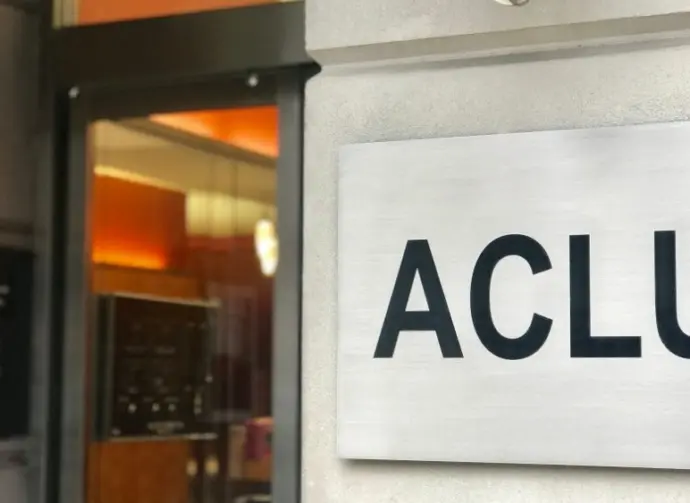 ACLU - AMERICAN CIVIL LIBERTIES UNION - sign at entrance to DC office. WASHINGTON^ DC - JANUARY 19^ 2019