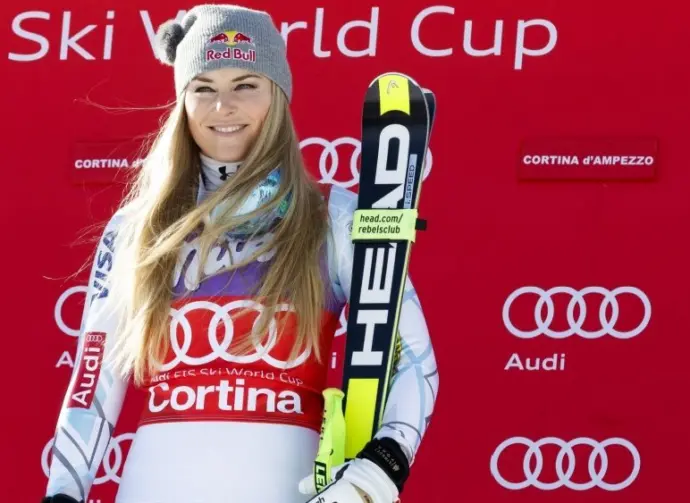 Lindsey Vonn takes 1st place during the Audi Fis Alpine Ski World Cup Women's downhill Race - Cortina d'Ampezzo^ Italy January 23^ 2016