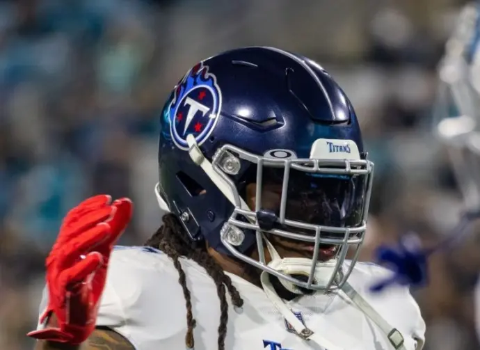 22 DERRICK HENRY TENNESSEE TITANS VS JACKSONVILLE JAGUARS JANURARY 7^ 2023 at TIAA BANK FIELD JACKSONVILLE FLORIDA