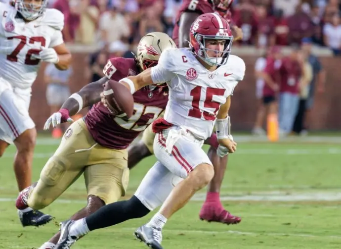 #15 Ty Simpson QB Alabama Crimson Tide vs Florida State Seminoles August 30^ 2025 Doak Campbell Stadium Tallahassee Florida