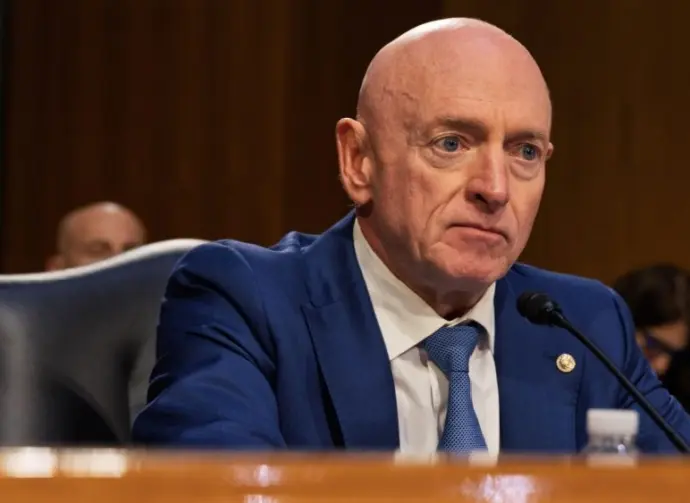 Senator Mark Kelly as the Senate Intelligence committee holds a hearing to examine the nomination of Tulsi Gabbard to be Director of National Intelligence. January 30^ 2025 - Washington DC
