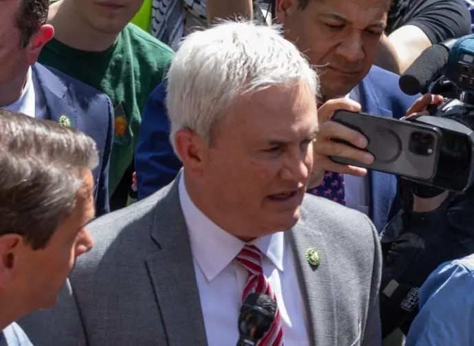 Republican member of the House of Representatives James Comer visited the tent camp on the George Washington University GWU^ DC^ USA - May 1st^ 2024