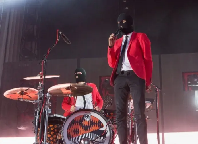 Tyler Joseph and Josh Dun of Twenty One Pilots performs live at the Greek Theatre in Berkeley. Berkeley^ CA/USA - 7/21/2016