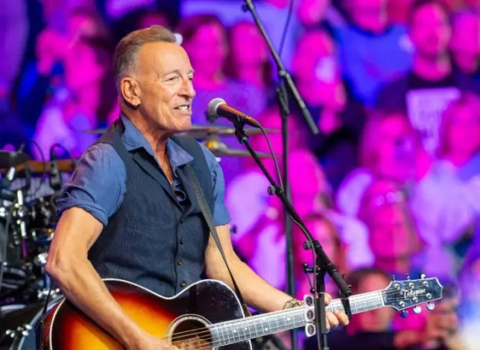 Bruce Springsteen performs on stage at the Liacouras Center in Philadelphia. Philadelphia^ PA USA - October 28^ 2024: