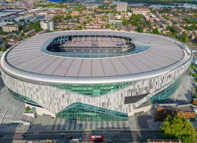 Aerial image of Tottenham Hotspur Stadium. London. United Kingdom. 08.15.2023