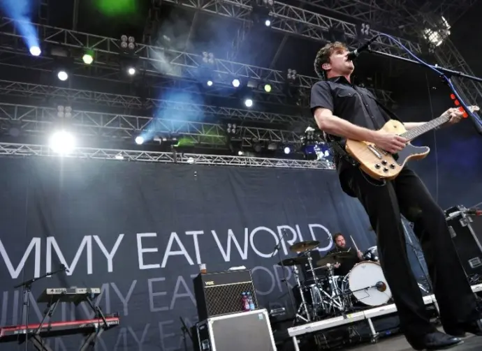 Singer Jim Adkins of Jimmy Eat World during performance on festival Rock for People in Hradec Kralove^ Czech republic^ July 5^ 2011.