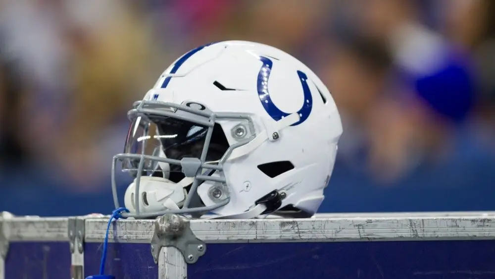 Indianapolis Colts helmet Colts host Oakland Raiders on Sept. 29th 2019 at Lucas Oil Stadium in Indianapolis^ IN. - USA