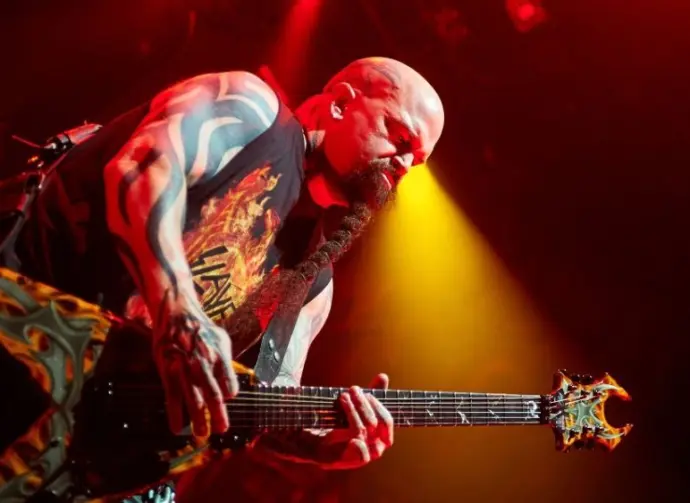 Guitarist Kerry King of Slayer performs live on stage during a Repentless concert at "Stadium-Live" on December 9^ 2015 in Moscow^ Russia.