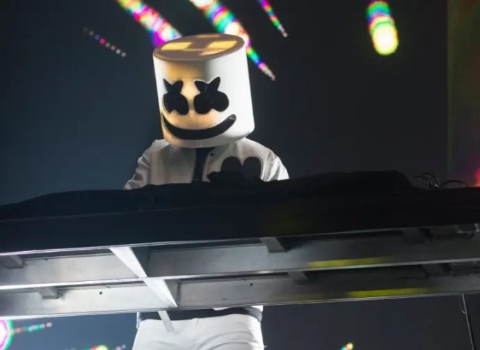 Christopher Comstock aka Marshmello (Producer/DJ) performs at the Bill Graham Civic. San Francisco^ CA/USA: 1/12/2018