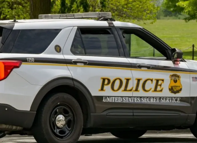 Washington DC^ USA - 30 April 2024: Police patrol car used by the United States Secret Service Uniformed Division