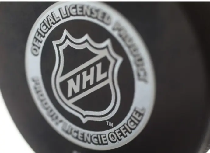 Official game puck from NHL^ National hockey league^ USA.