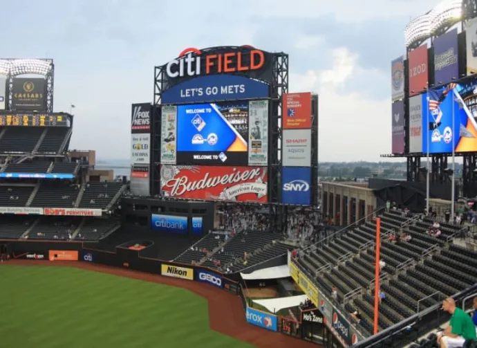 New York Mets feature a jumbo scoreboard and Pepsi Porch at brand new Citi Field on July 29^ 2009 in New York.