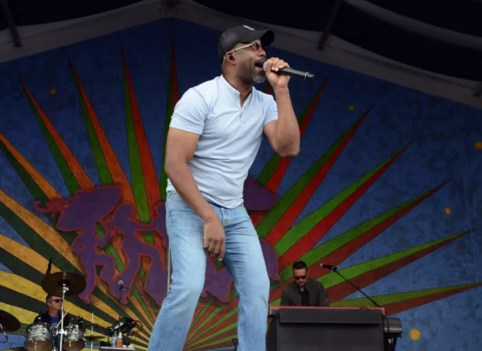 Darius Rucker^ former lead singer of Hootie and the Blowfish^ performs at the 2017 New Orleans Jazz and Heritage Festival. New Orleans^ Louisiana - May 4^ 2017