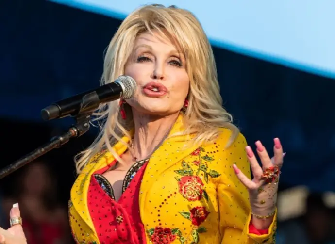 Dolly Parton performs at The Newport Folk Festival in Rhode Island. Newport^ Rhode Island^ USA - July 27^2019