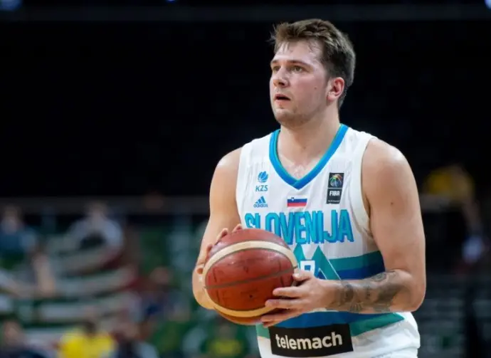 Luka Dončić in action at FIBA Olympic qualifying tournament 2020. KAUNAS^ LITHUANIA - July 1^ 2021.