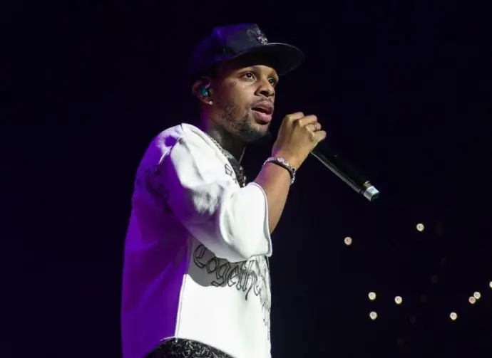Toosii Performs on the Nostalgia Tour in Jacksonville Florida USA December 18^ 2023 at The Vystar Veterans Memorial Arena