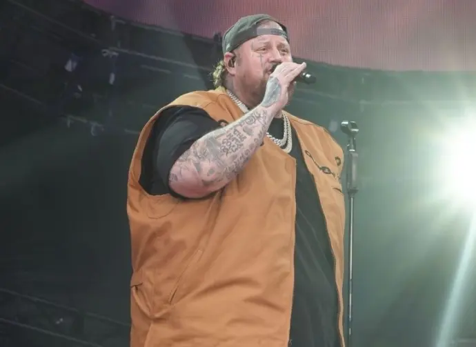 Jelly Roll preparing for performance at the Global Citizen Festival 2024. New York^ USA - September 28^ 2024