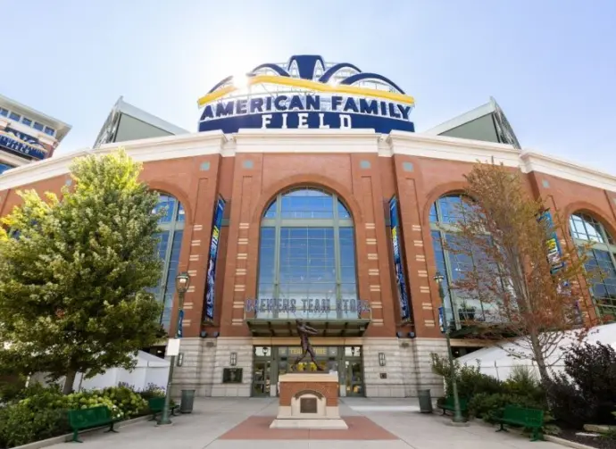 American Family Field is home to Major League Baseball's Milwaukee Brewers. The stadium was previously known as Miller Park. Milwaukee^ WI^ USA - August 10^ 2024
