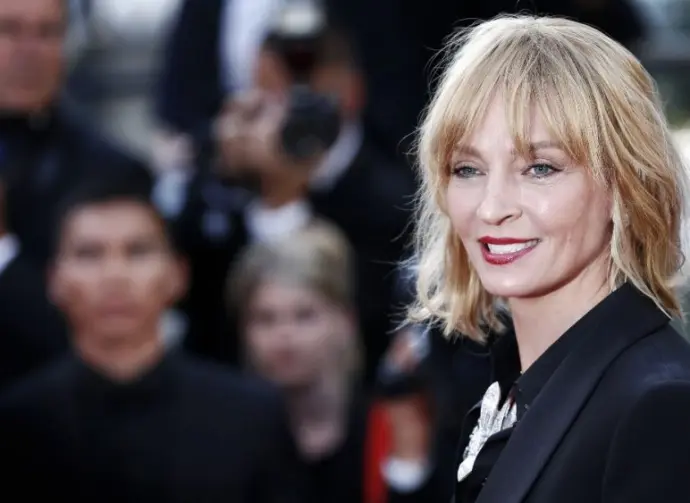 Uma Thurman attends the 'Based On A True Story' premiere during the 70th Cannes Film Festival on May 27^ 2017 in Cannes^ France.