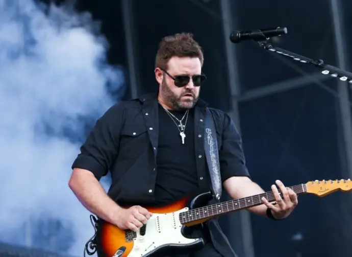 Randy Houser performs during Luke Bryan's 'Kick The Dust Up' Tour at Vanderbilt Stadium on July 11^ 2015 in Nashville^ Tennessee.