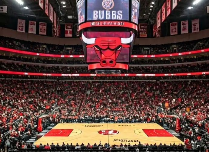 AI-generated image Description Stock AI-generated chicago bulls basketball stadium