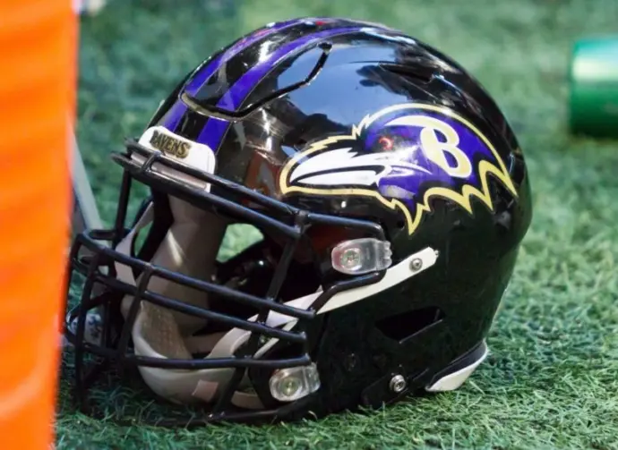 Baltimore Ravens Helmet - NFL - December 2nd 2018 Baltimore Ravens at Mercedes Benz Stadium in Atlanta Georgia USA