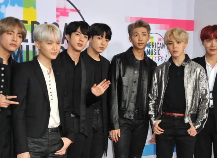 Jungkook^ Jimin^ V^ Suga^Jin^ J-Hope and Rap Monster of BTS at the 2017 American Music Awards held at the Microsoft Theater in Los Angeles^ USA on November 19^ 2017.