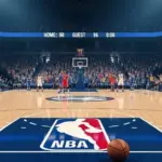 (AI-generated image) NBA BASKETBALL COURT WITH BALL This content was generated by an Artificial Intelligence (AI) system.